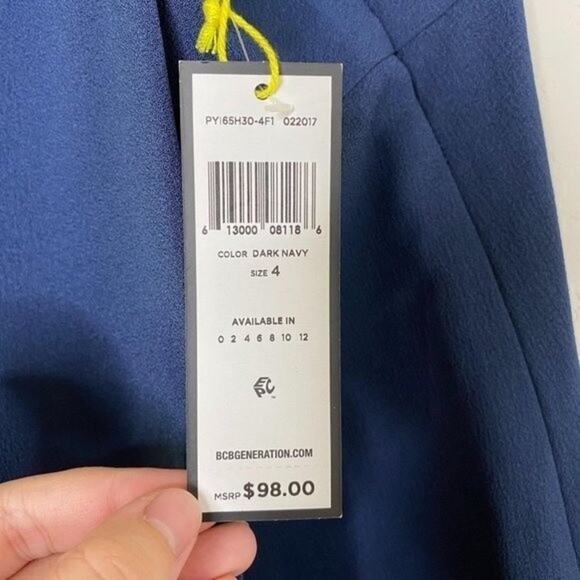 BCBGeneration NWT Dark Navy Square Neck Dress 4 - Picture 6 of 10